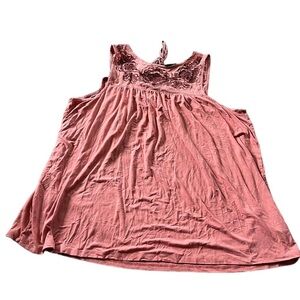 Torrid Womens Tank Top Embroidered Pink Mauve Size 1X